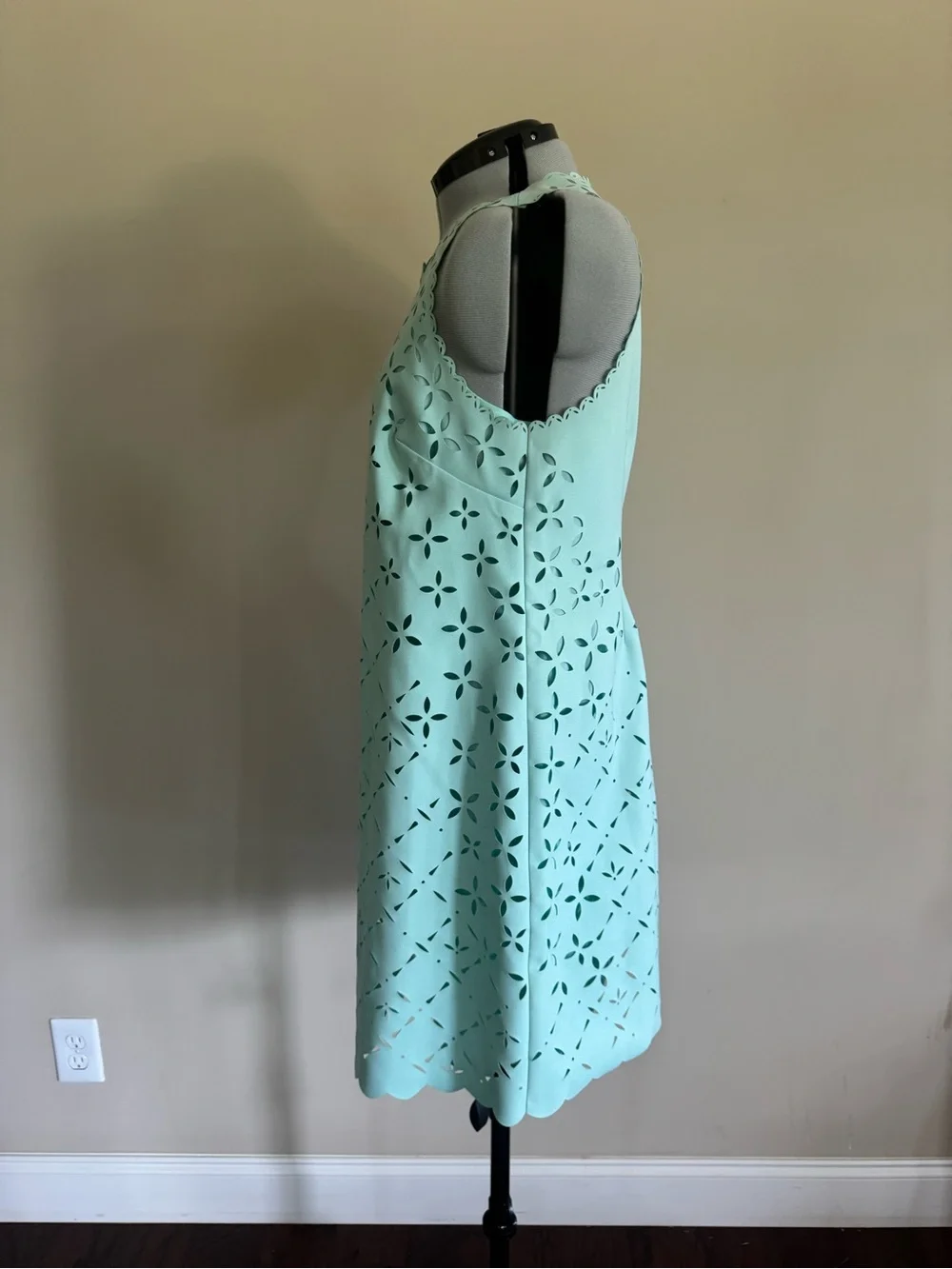 J. Crew Sleeveless Mint Cutout Shift Dress - size 12